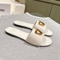 Love Moschino Engraved Heart Slides White