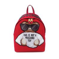Moschino Micro Teddy Bear Nylon Backpack Red