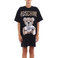 Moschino Paper Teddy Bear Short Dress Black