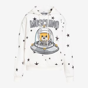 Moschino Ufo Teddy Bear Sweatshirt White