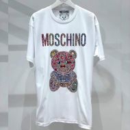 Moschino Jeweled Teddy Bear T-Shirt White