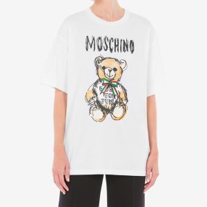 Moschino Drawn Teddy Bear T-Shirt White