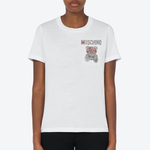 Moschino Little Jeweled Teddy Bear T-Shirt White