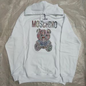 Moschino Jeweled Teddy Bear Sweatshirt White