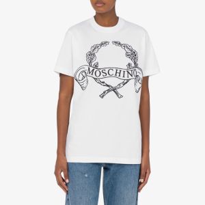 Moschino Laurel Crown Logo T-Shirt White